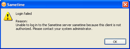 Sametime Error